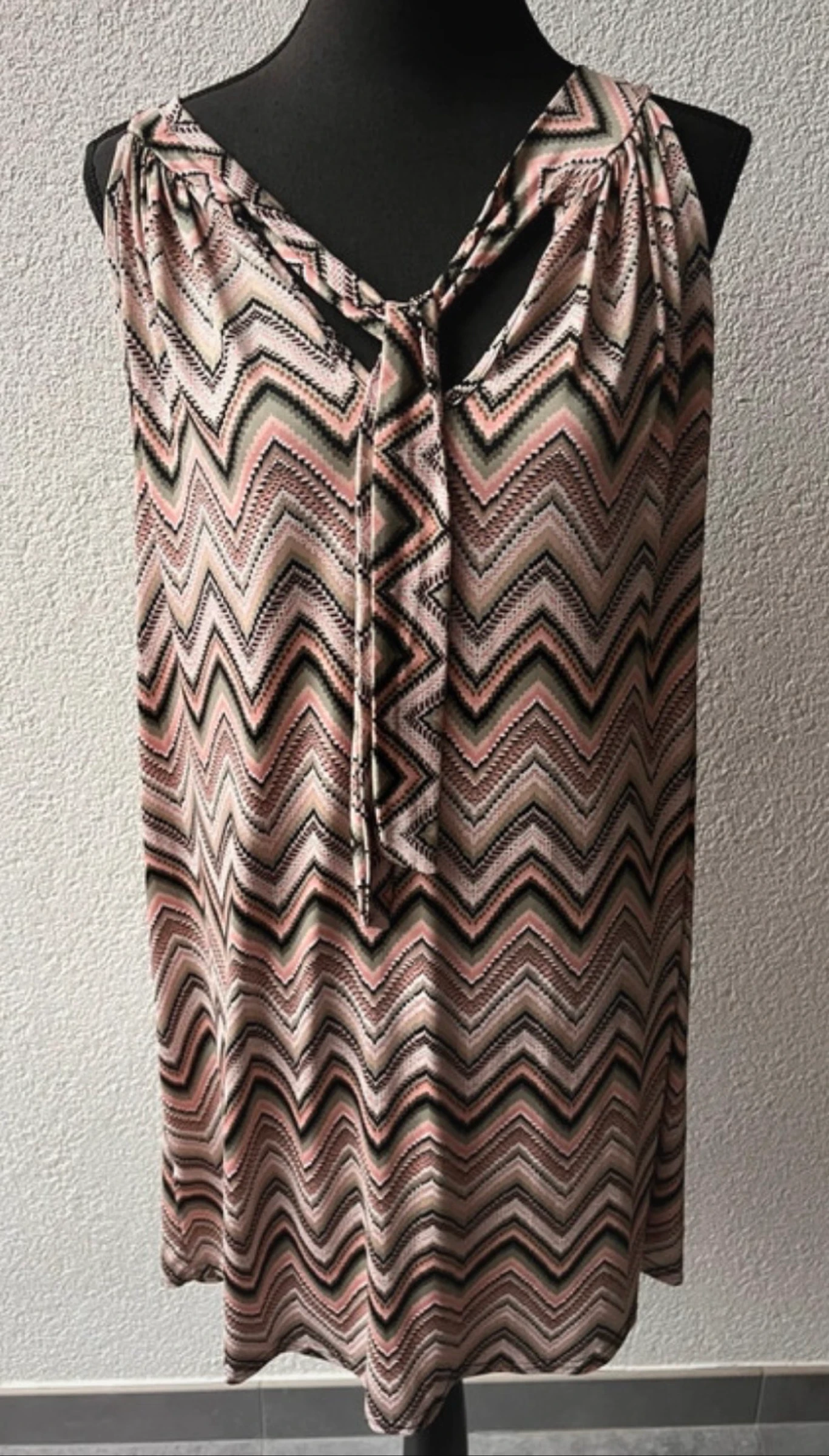 🌺 𝒎𝒛 | Túnica em Zigzag / Vestido de Praia Tamanho Único | Rosa Taupe Preto | Boho Ibiza | robe plage | tunique femme | estilo bohème – photo 2
